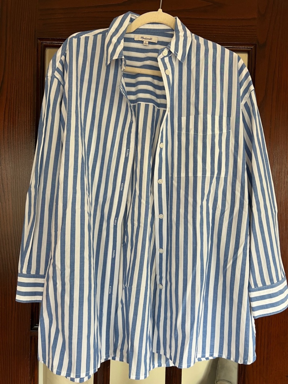 Madewell Blue and White Striped Button-Down Shirt